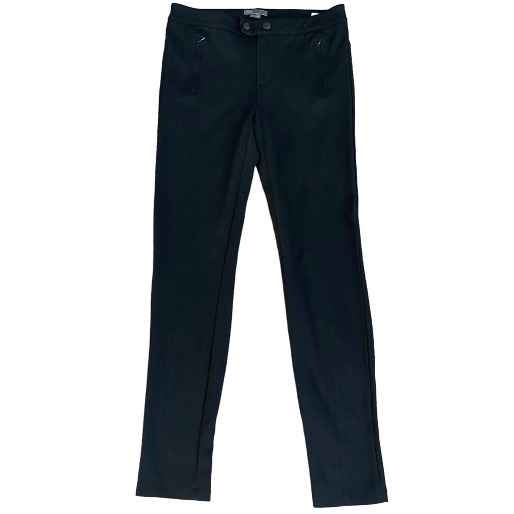 Vince Dress Pants Women 8 Black Knit Slim Stretch Minimalist Classic